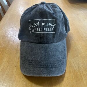 New “Good Moms Say Bad Words” Black Acid Wash Baseball Cap